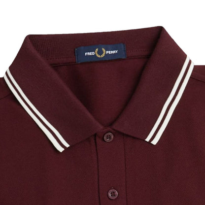 Fred Perry M3636 Twin Tipped Long Sleeve Polo Shirt - Oxblood