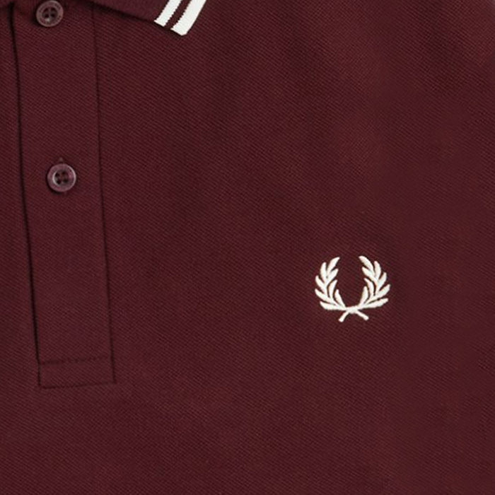 Fred Perry M3636 Twin Tipped Long Sleeve Polo Shirt - Oxblood