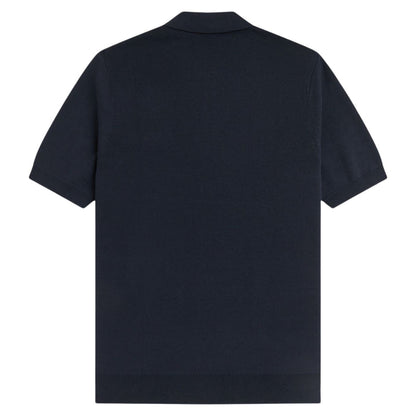Fred Perry Panel Detail Knitted Shirt - Navy