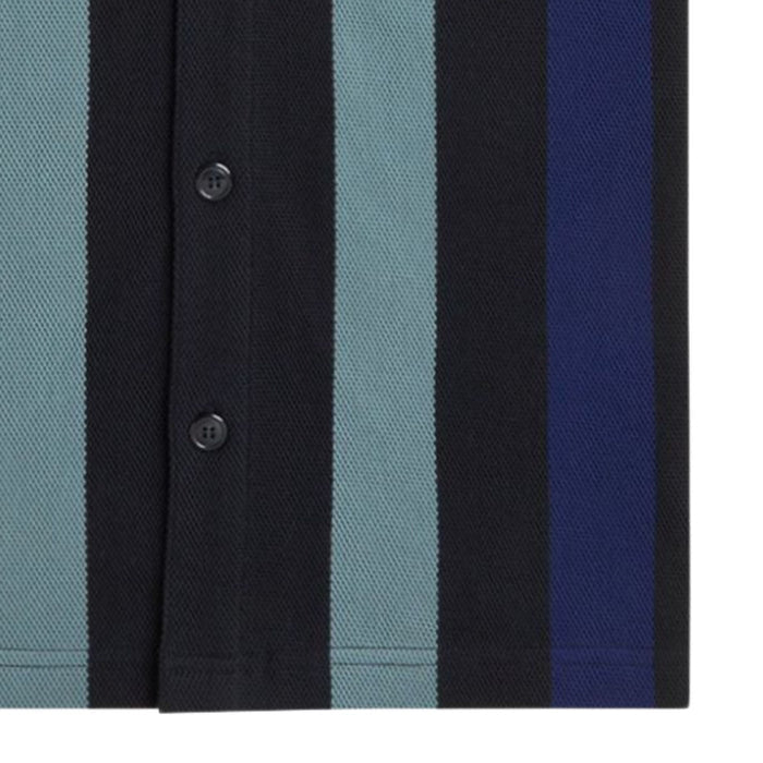 Fred Perry Panelled Button Through Polo Shirt - Black