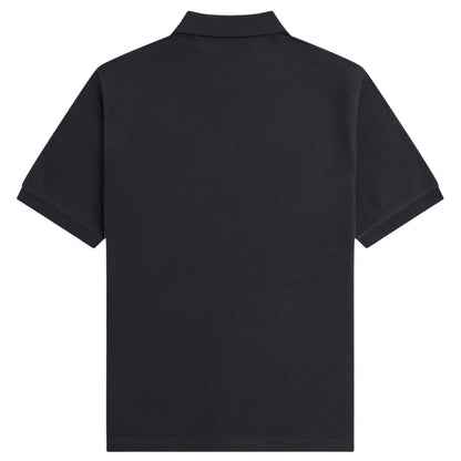 Fred Perry Panelled Button Through Polo Shirt - Black