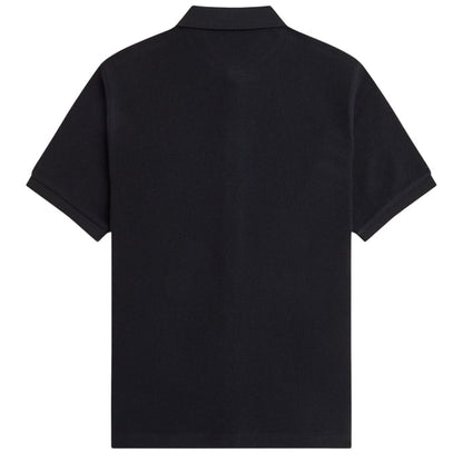 Fred Perry Panelled Button Through Polo Shirt - Black