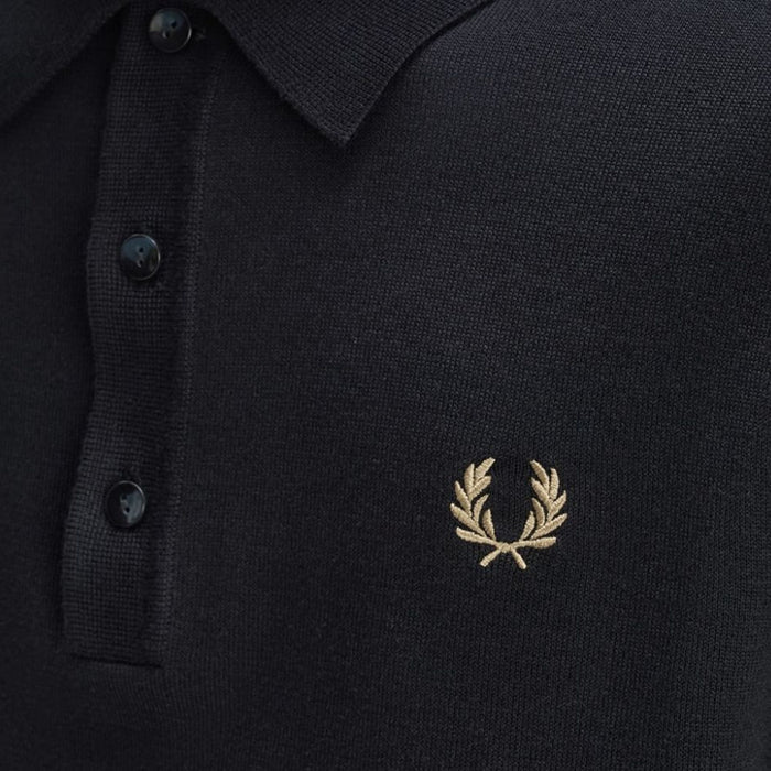 Fred Perry Staple Cotton Knitted Shirt - Black