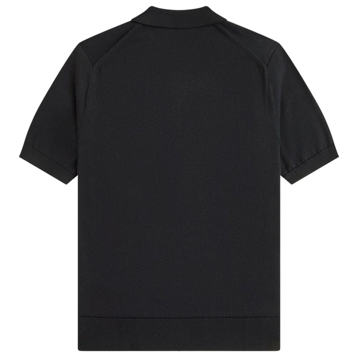 Fred Perry Staple Cotton Knitted Shirt - Black
