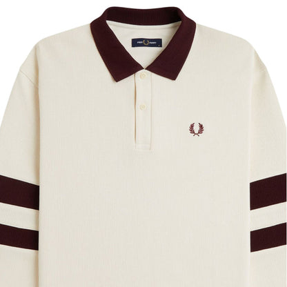 Fred Perry Tipped Collared Sweatshirt - Ecru