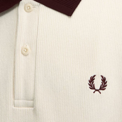 Fred Perry Tipped Collared Sweatshirt - Ecru