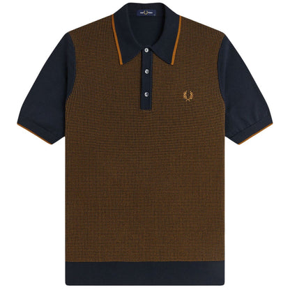 Fred Perry Tonic Waffle Knitted Shirt - Navy