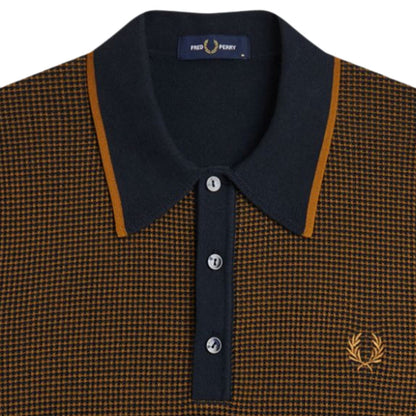 Fred Perry Tonic Waffle Knitted Shirt - Navy