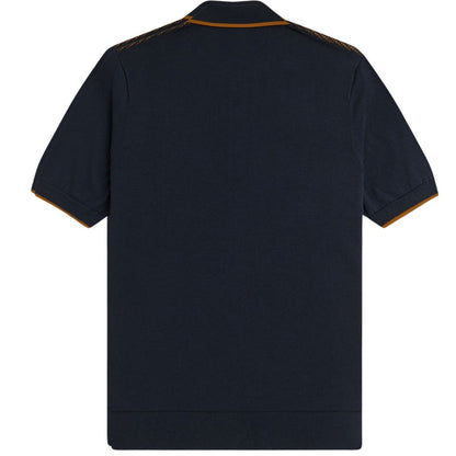 Fred Perry Tonic Waffle Knitted Shirt - Navy