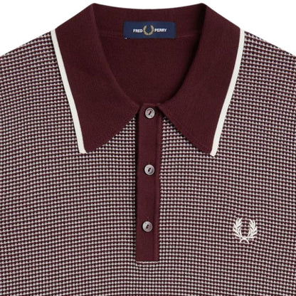 Fred Perry Tonic Waffle Knitted Shirt - Oxblood