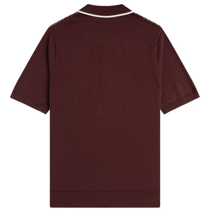 Fred Perry Tonic Waffle Knitted Shirt - Oxblood