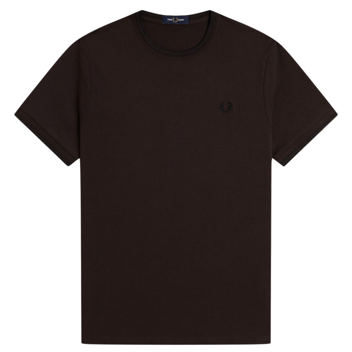 Fred Perry Twin Tipped T-Shirt - Rich Brown