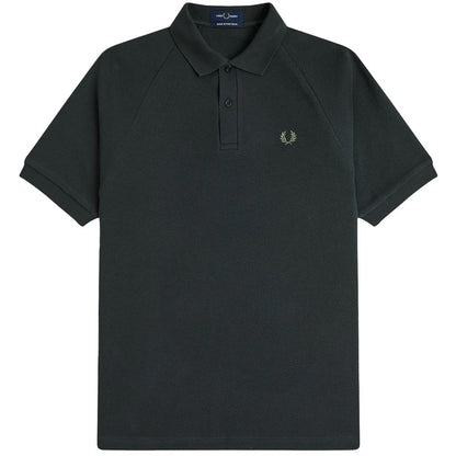 Fred Perry Waffle Stitch Knitted Shirt - Night Green