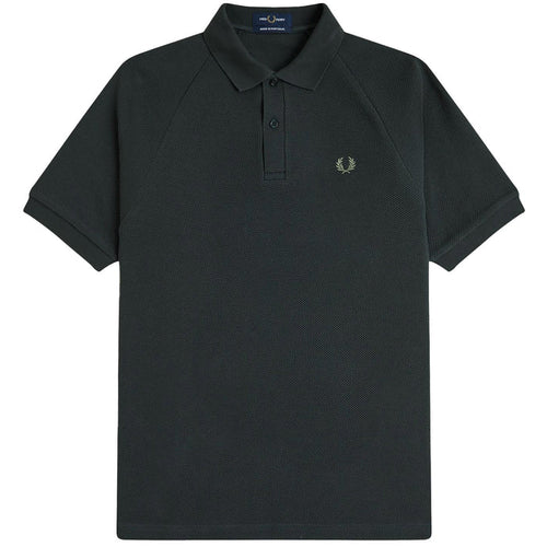Fred Perry Waffle Stitch Knitted Shirt - Night Green