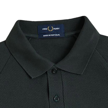 Fred Perry Waffle Stitch Knitted Shirt - Night Green