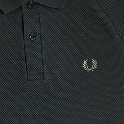 Fred Perry Waffle Stitch Knitted Shirt - Night Green