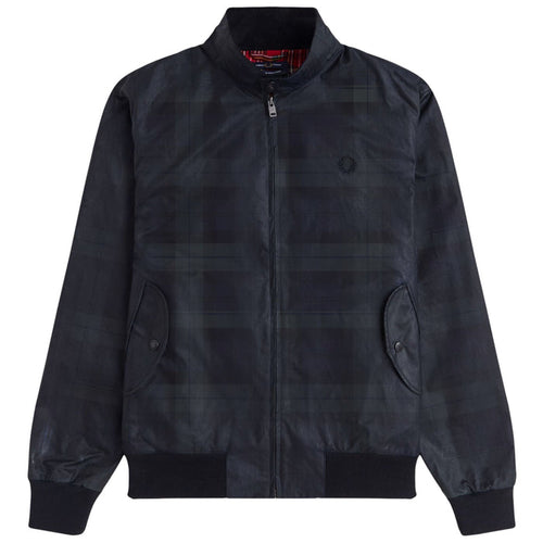Fred Perry Waxed Harrington Jacket - Blackwatch