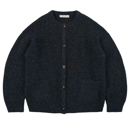 FrizmWORKS Brushed Wool Round Cardigan - Black