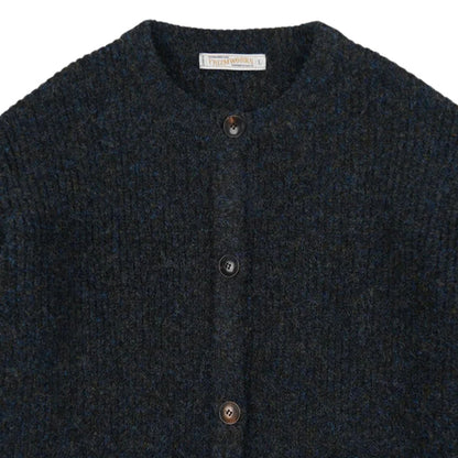 FrizmWORKS Brushed Wool Round Cardigan - Black