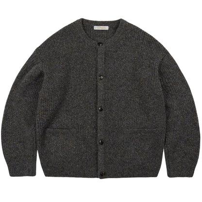 FrizmWORKS Brushed Wool Round Cardigan - Brown