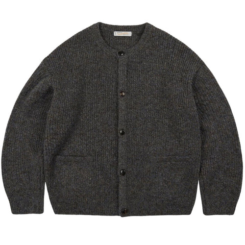 FrizmWORKS Brushed Wool Round Cardigan - Brown
