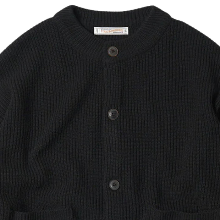 FrizmWORKS Heavy Wool Round Cardigan - Black