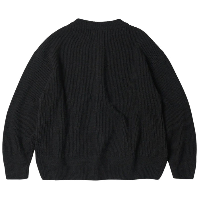 FrizmWORKS Heavy Wool Round Cardigan - Black