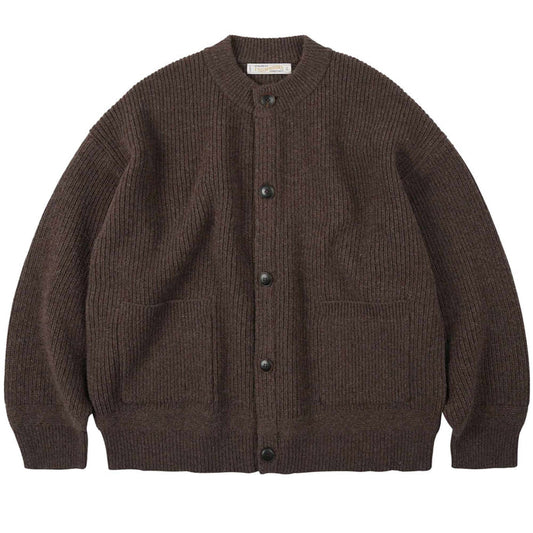 FrizmWORKS Heavy Wool Round Cardigan - Choco
