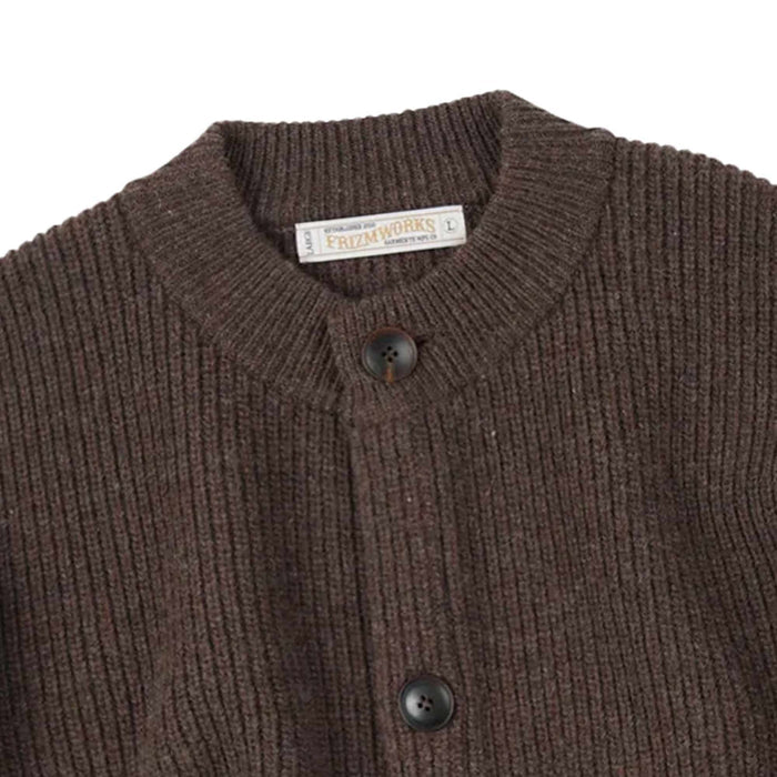 FrizmWORKS Heavy Wool Round Cardigan - Choco