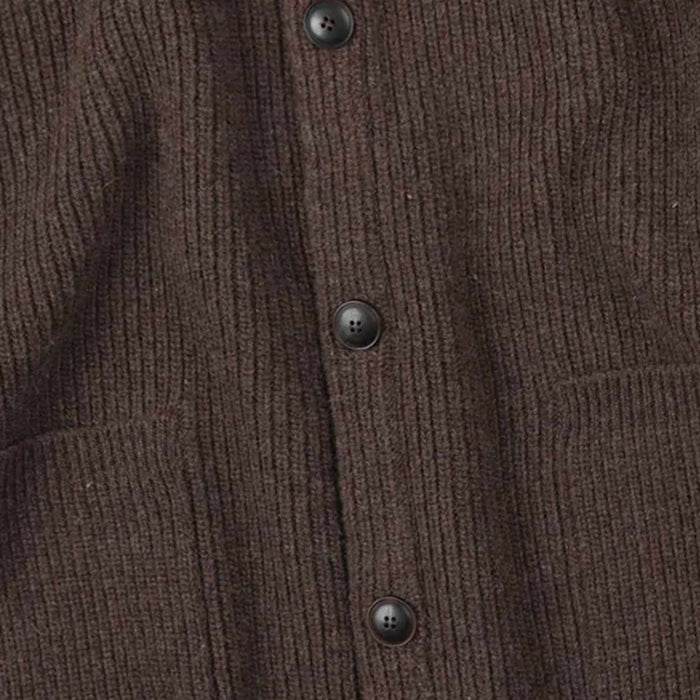 FrizmWORKS Heavy Wool Round Cardigan - Choco