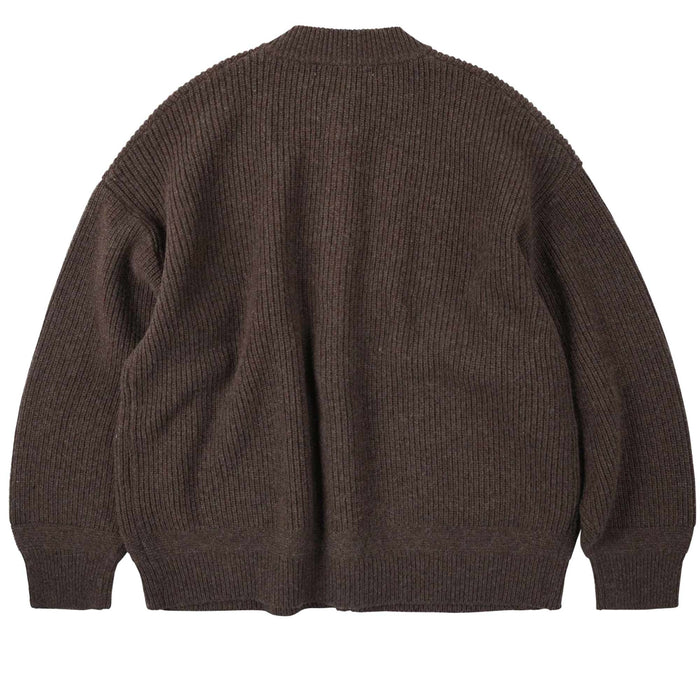 FrizmWORKS Heavy Wool Round Cardigan - Choco