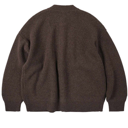 FrizmWORKS Heavy Wool Round Cardigan - Choco