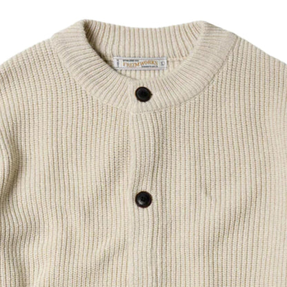 FrizmWORKS Heavy Wool Round Cardigan - Cream