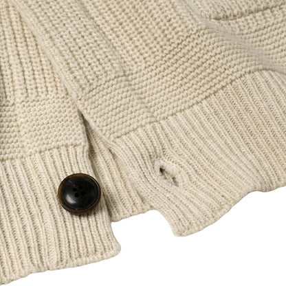 FrizmWORKS Heavy Wool Round Cardigan - Cream