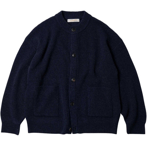 FrizmWORKS Heavy Wool Round Cardigan - Navy