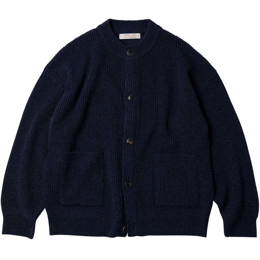 FrizmWORKS Heavy Wool Round Cardigan - Navy