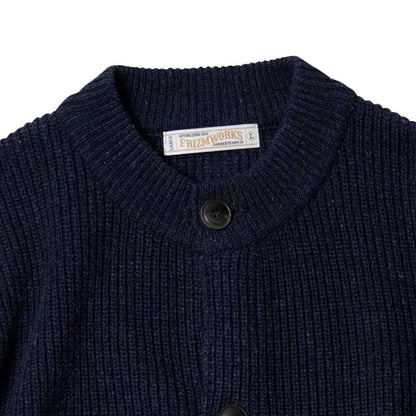 FrizmWORKS Heavy Wool Round Cardigan - Navy