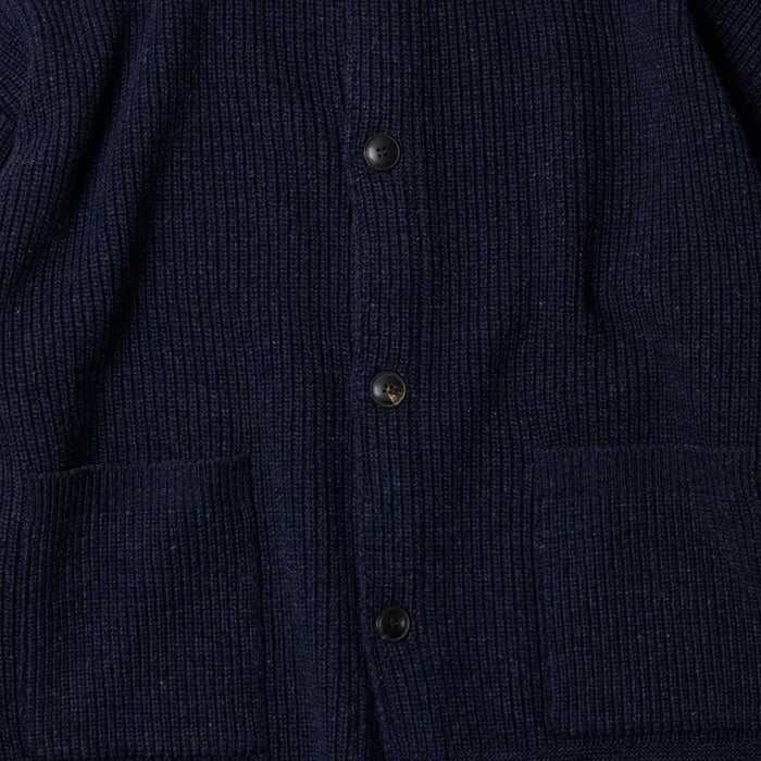 FrizmWORKS Heavy Wool Round Cardigan - Navy
