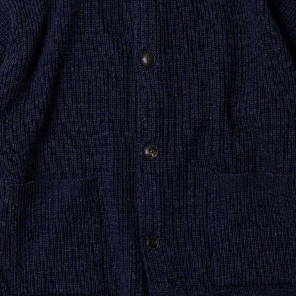 FrizmWORKS Heavy Wool Round Cardigan - Navy