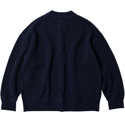 FrizmWORKS Heavy Wool Round Cardigan - Navy