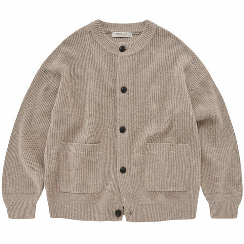 FrizmWORKS Heavy Wool Round Cardigan - Oatmeal
