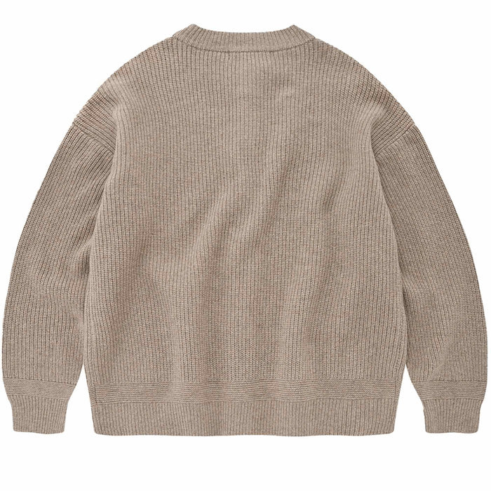 FrizmWORKS Heavy Wool Round Cardigan - Oatmeal