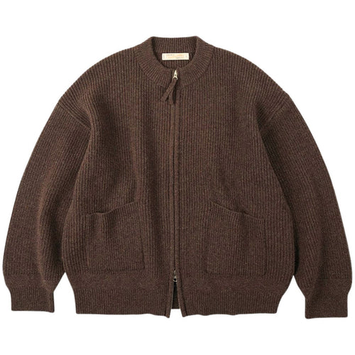 FrizmWORKS Wool Deck Zip Up Cardigan - Choco Brown