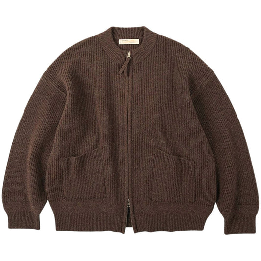 FrizmWORKS Wool Deck Zip Up Cardigan - Choco Brown