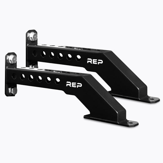 Metallic Black Front Foot Extension Pair 2.0 with REP branding on white background