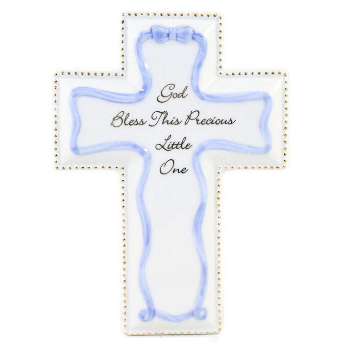 God Bless Wall Cross Blue 6"H
