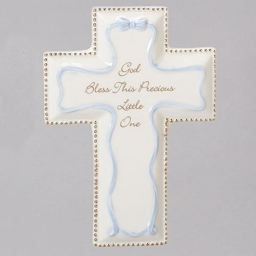 God Bless Wall Cross Blue 6"H