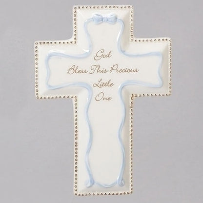God Bless Wall Cross Blue 6"H