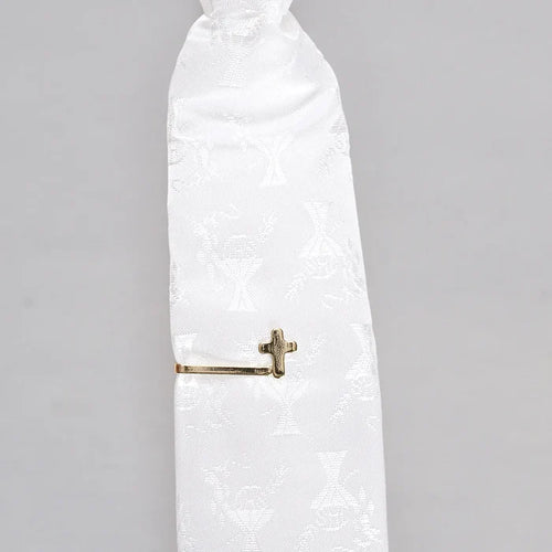 Gold Cross Tie Bar for First Communion - Boys Religious Tie Clip