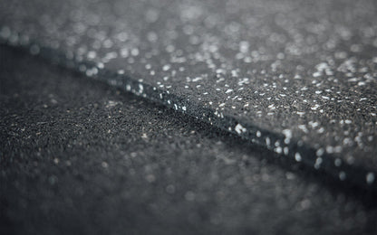 Close up of Grey Fleck Rubber Flooring